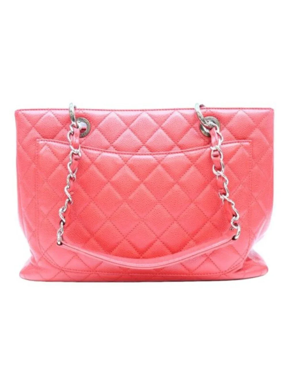 Chanel Red Caviar Silver Grand Shopping Tote GST